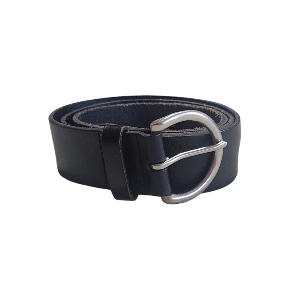 Gap Leather Belt Mens Medium Black‎ Silver D-Ring Buckle Genuine Classic Basic